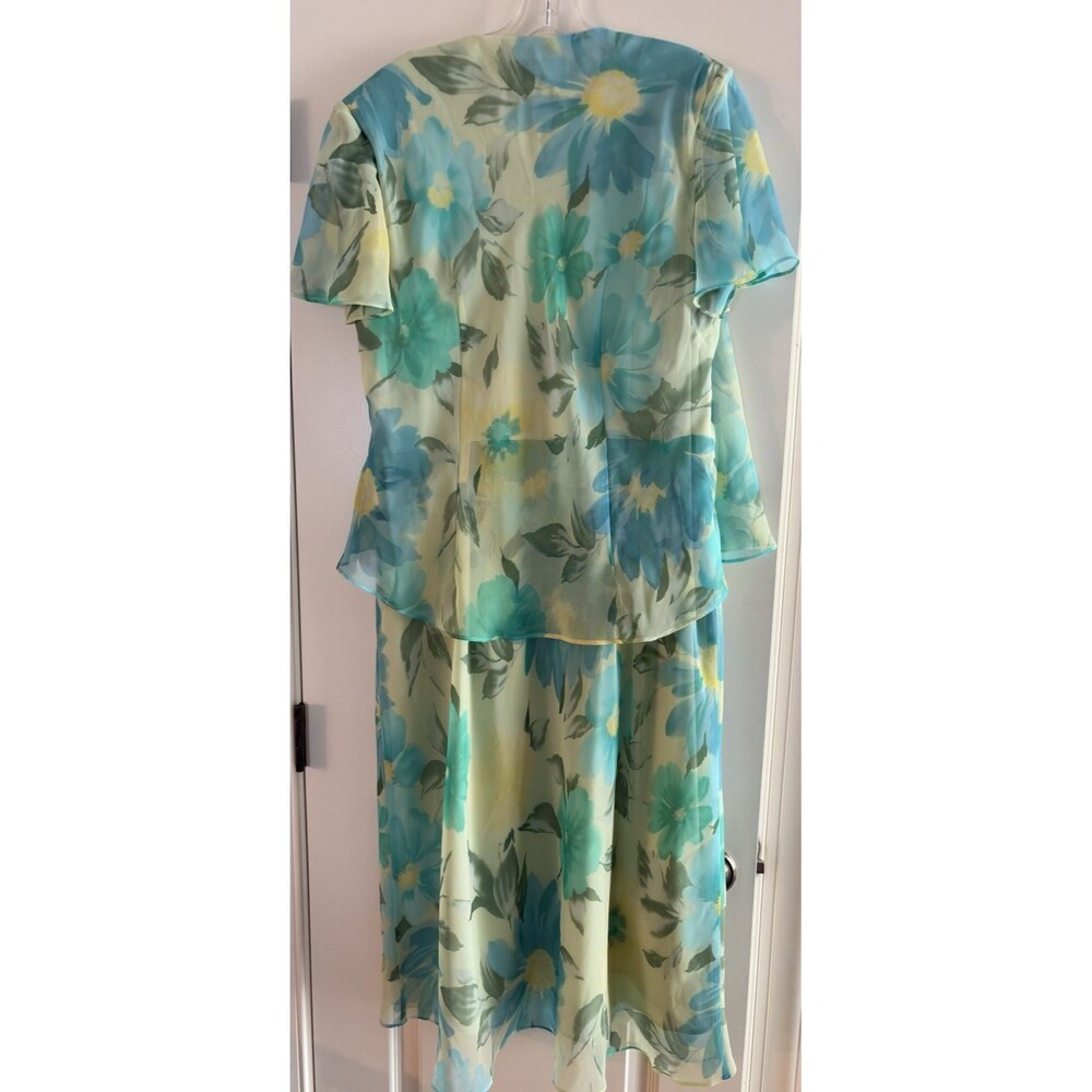 Sherri Martin VTG Pastel Size  18W  Formal Midi Chiffon Fully Lined Formal Dress - Picture 3 of 16